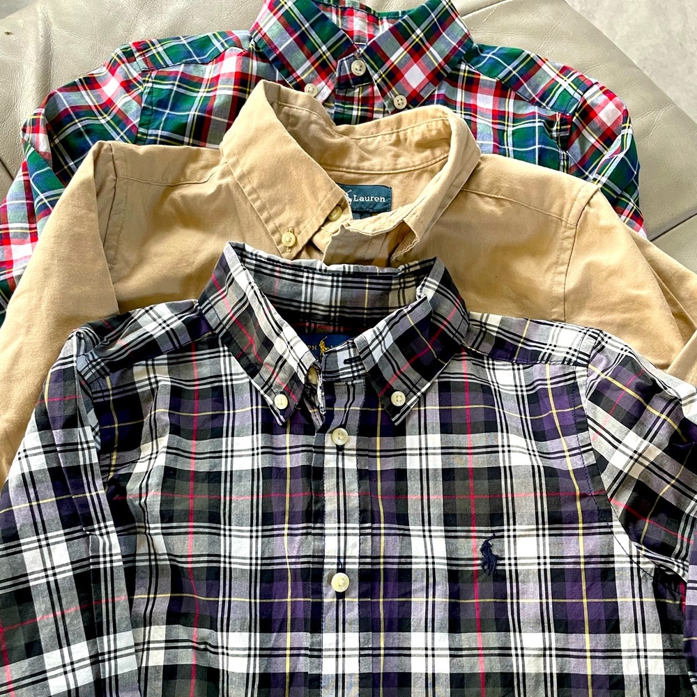 3 long sleeve Polo Ralph Lauren shirts. Size 5